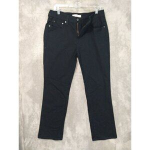 Levis 505 Jeans Womens 10 Short Black Denim Straight Leg Mid Rise Stretch